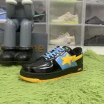 A Bathing Ape Bape Sta Low Black, Blue, And Yellow Replica