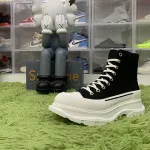 Alexander McQueen Tread Slick Lace Up Boot Black White 705659W4MV21070