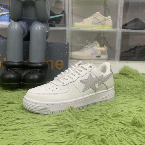 A Bathing Ape Bape Sta Low Gray White Unisex Sneakers