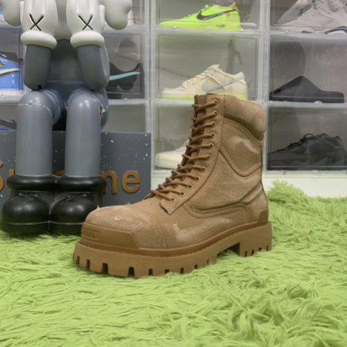 Balenciaga Beige Combat Strike Boots