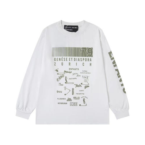 Various Graphic Print Long Sleeve Sweatshirts in Black, White, and Grey