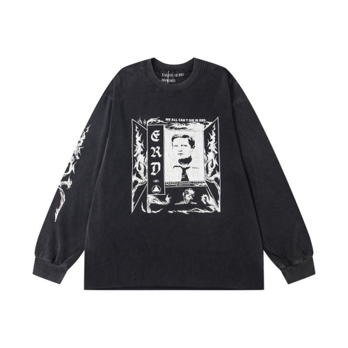 Various Graphic Print Long Sleeve Sweatshirts in Black, White, and Grey