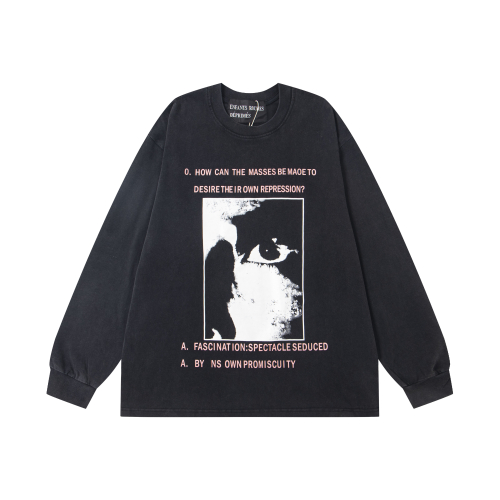 Various Graphic Print Long Sleeve Sweatshirts in Black, White, and Grey