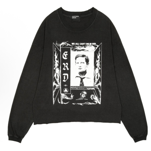 Various Graphic Print Long Sleeve Sweatshirts in Black, White, and Grey