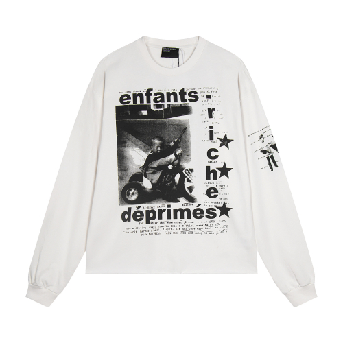 Various Graphic Print Long Sleeve Sweatshirts in Black, White, and Grey