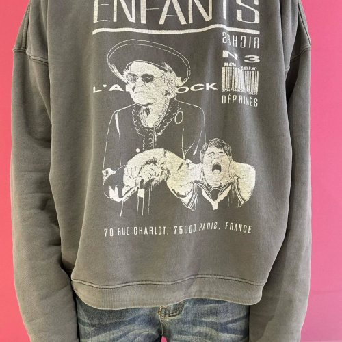 Various Graphic Print Long Sleeve Sweatshirts in Black, White, and Grey