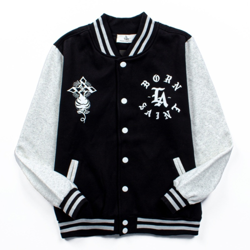 Diverse Collection of Varsity Jackets in Various Colors and Styles