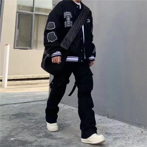 Diverse Collection of Varsity Jackets in Various Colors and Styles