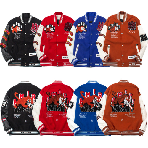 Diverse Collection of Varsity Jackets in Various Colors and Styles