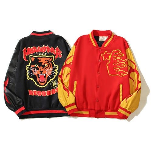 Diverse Collection of Varsity Jackets in Various Colors and Styles