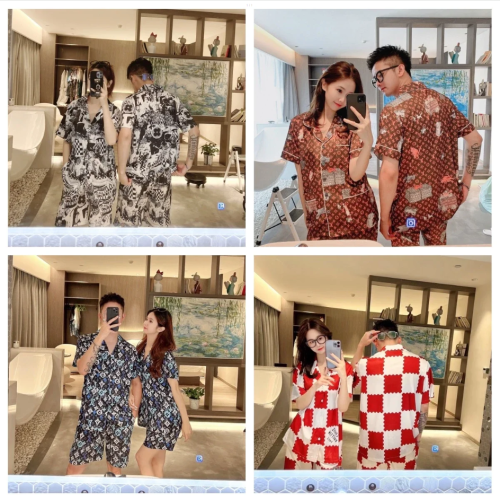 'Checkered Red and White Short Sleeve Pajama Set'