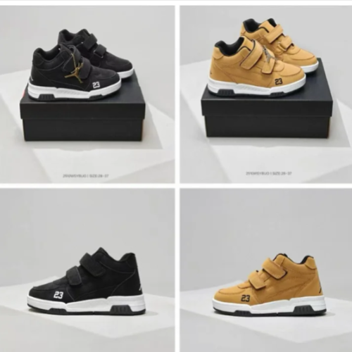 J1ordan Black and Wheat Velcro Sneakers