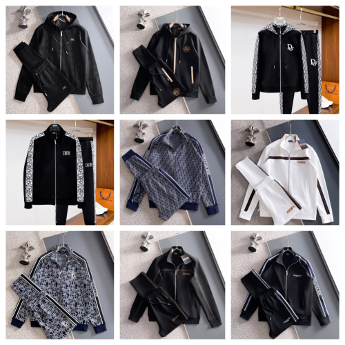 Dior Black Zip-Up Hoodie and Pants Set