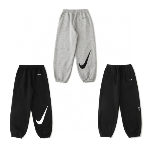 Nike Grey and Black Sweatpants with Swoosh Logo