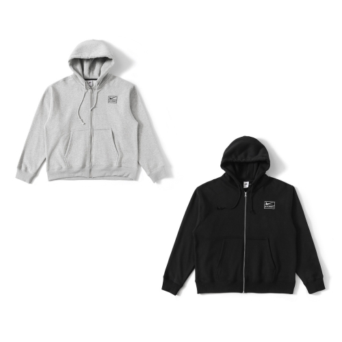 Stussy Nike Grey and Black Zip-Up Hoodies