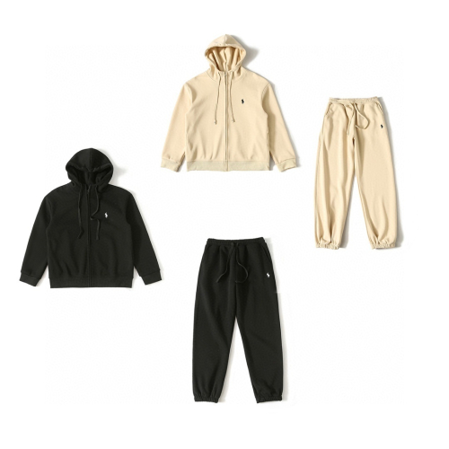 Ralph Lauren Black and Beige Hoodie and Sweatpants Set