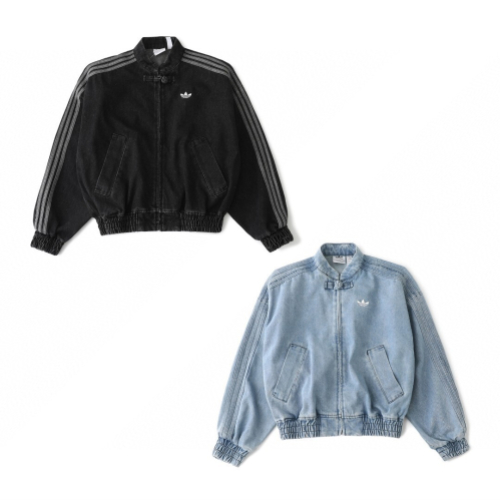 Adidas Black and Blue Denim Track Jackets