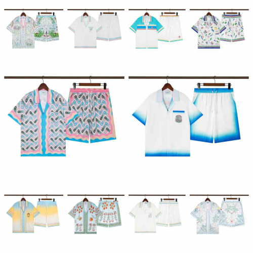 'Printed Short Sleeve Shirt and Shorts Set'