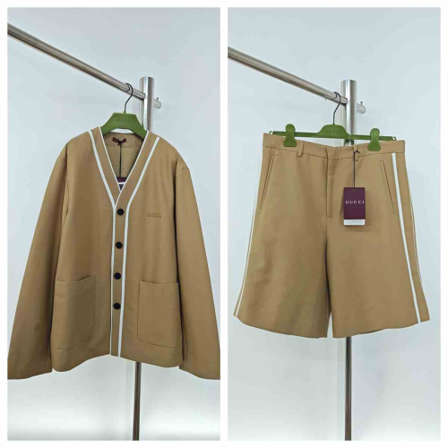 Gucci Beige Cardigan and Shorts Set