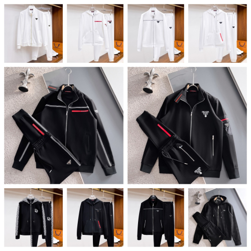 Prada Black Zip-Up Tracksuit Set
