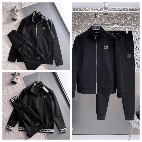 Dolce & Gabbana Black Zip-Up Jacket and Pants Set