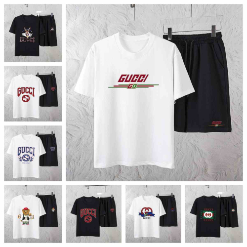 Gucci White T-Shirt and Black Shorts Set
