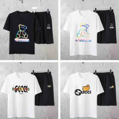 Gucci White T-Shirt and Black Shorts Set