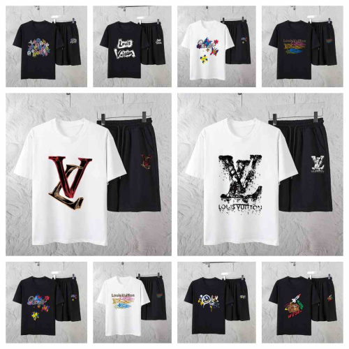 Louis Vuitton Black T-Shirt and Shorts Set
