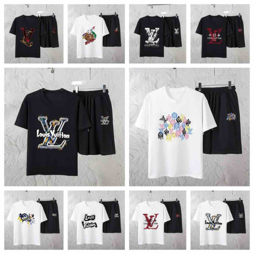 Louis Vuitton Black T-Shirt and Shorts Set
