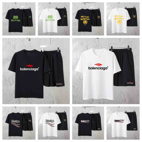 Balenciaga Black/White T-Shirt and Shorts Set