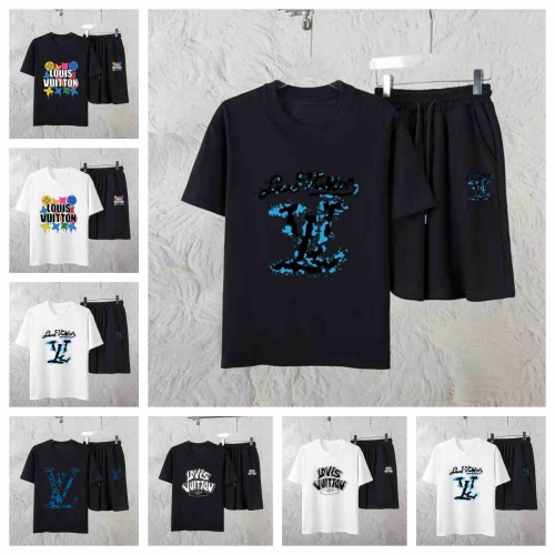 Louis Vuitton Black T-Shirt and Shorts Set