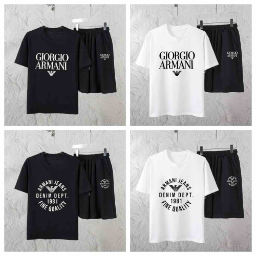 Giorgio Armani Black/White T-Shirt and Shorts Set