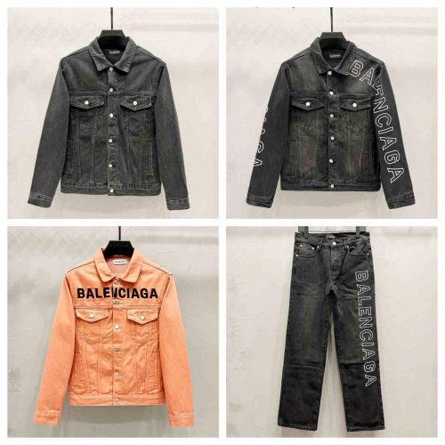 Balenciaga Black Denim Jacket and Jeans Set