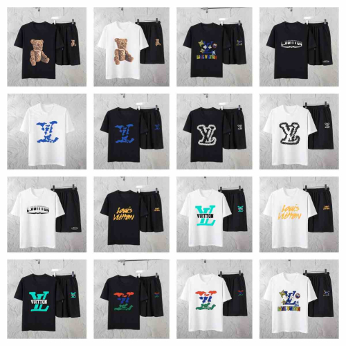 Louis Vuitton Black T-Shirt and Shorts Set
