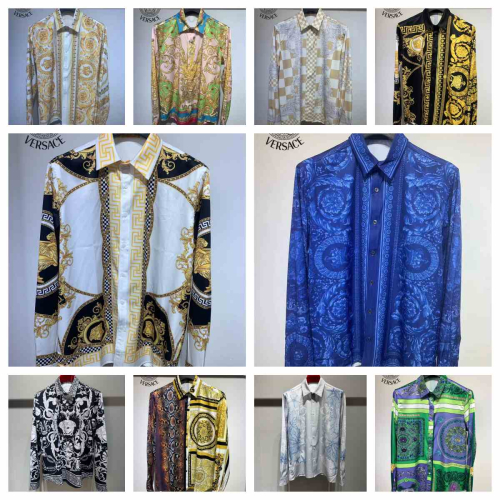 Versace Patterned Long Sleeve Shirts