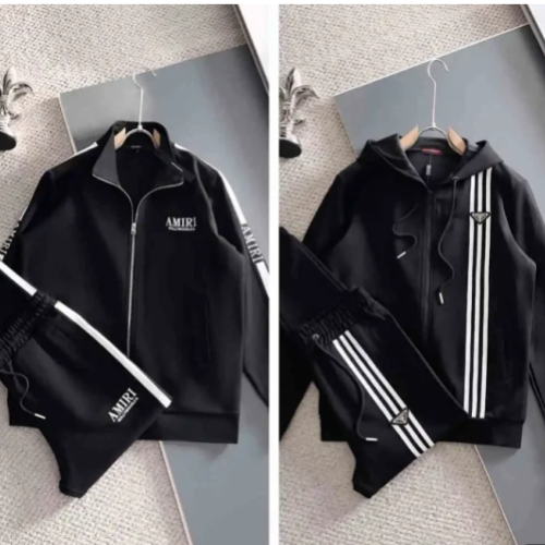 Amiri Black Track Jacket and Pants Set