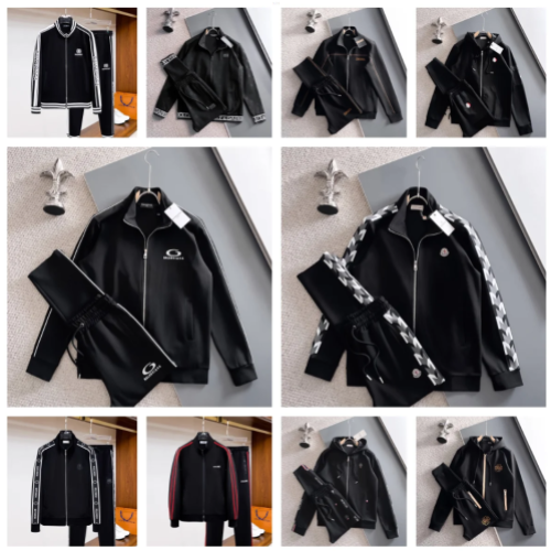 B1alenciaga Black Zip-Up Track Suit