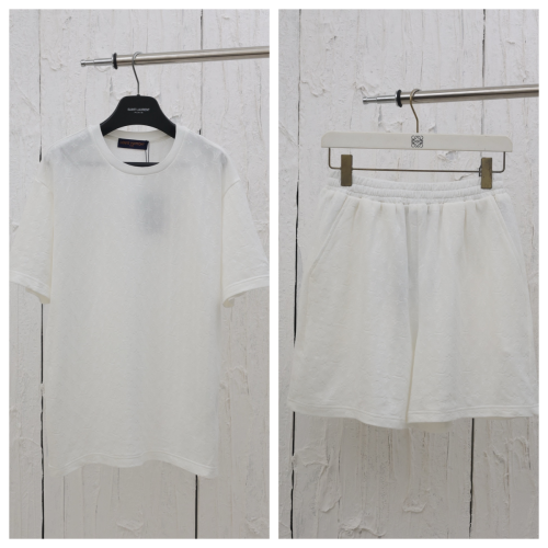 Louis Vuitton White Oversized T-Shirt and Shorts Set