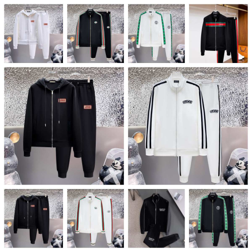 Gucci Black and White Track Suits with Striped Details