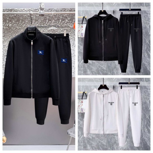 Balmain Black Zip-Up Tracksuit and White Zip-Up Tracksuit