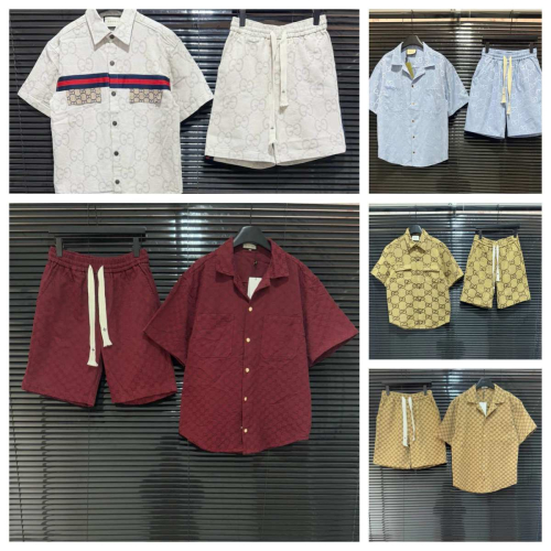 Gucci White Short Sleeve Shirt and Shorts Set