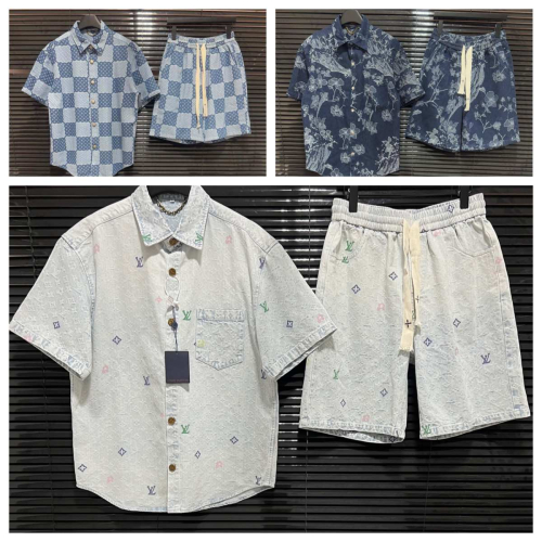 Louis Vuitton Patterned Short Sleeve Shirt and Shorts Set
