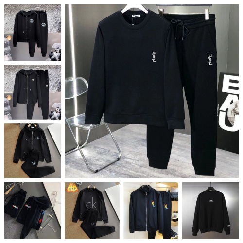YSL Black Logo Sweatshirt and Pants Set
