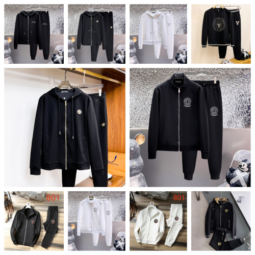 Versace Black Zip-Up Hoodie and Pants Set