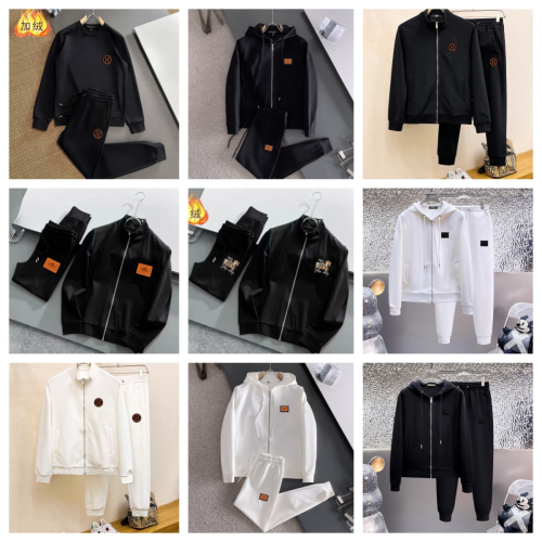 Hermes Black Zip-Up Tracksuit Set