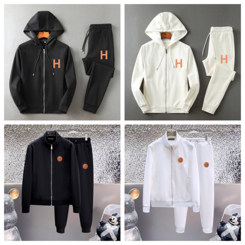 Hermes Black Zip-Up Hoodie and Pants Set