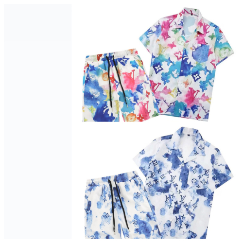 Louis Vuitton Colorful Short Sleeve Shirt and Shorts Set