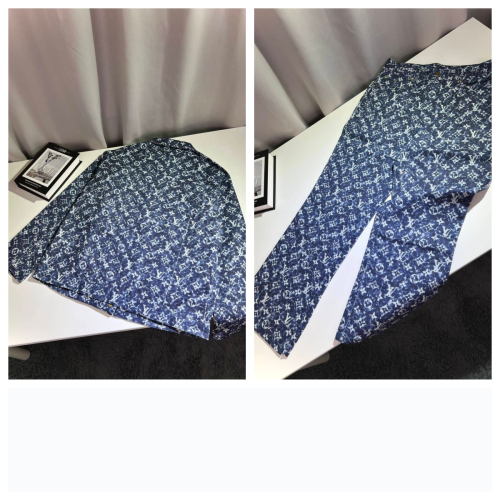 Louis Vuitton Blue Monogram Jacket and Pants Set