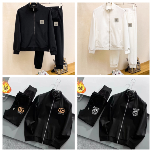 Gucci Black and White Zip-Up Tracksuits