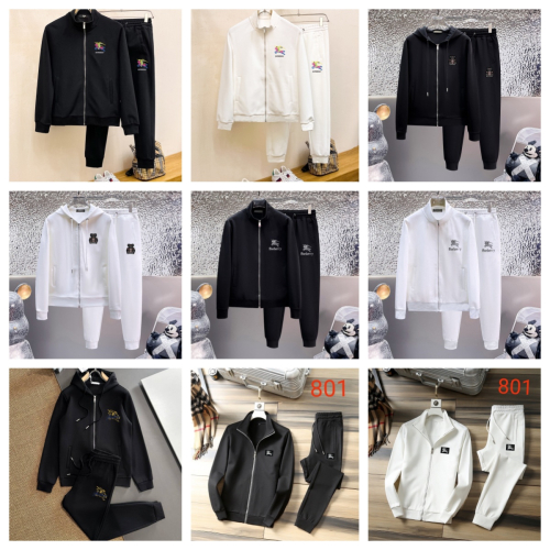 Burberry Black and White Zip-Up Tracksuits